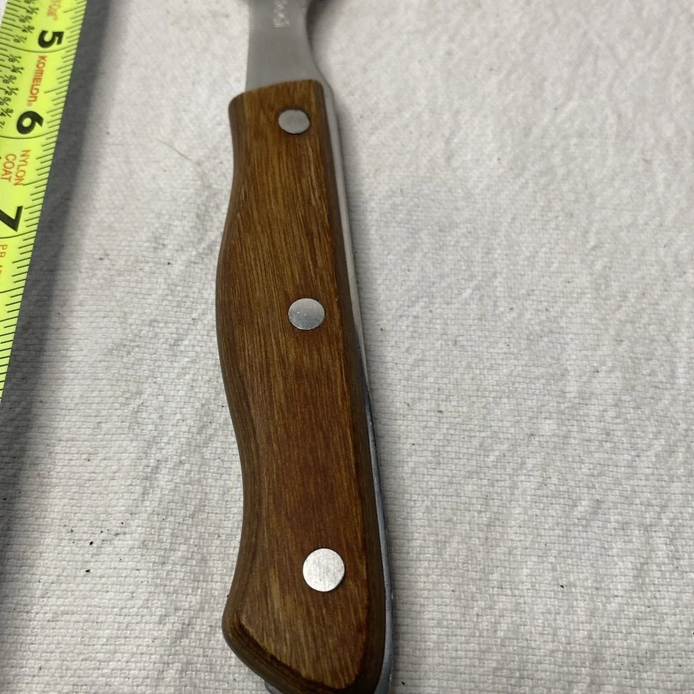 Vintage Maxam Stainless Steel 2 Prong Meat Serving Fork Wood Handle Japan 11